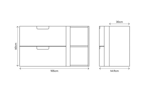 GoodHome Wash-basin Cabinet Himalia 105 cm, left, white