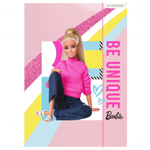 Folder with Elastic Band A4 Barbie 10-pack, assorted patterns