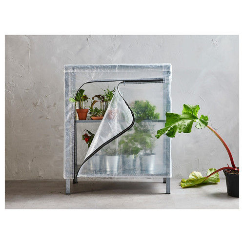 HYLLIS Shelf unit with cover, transparent, 60x27x74 cm