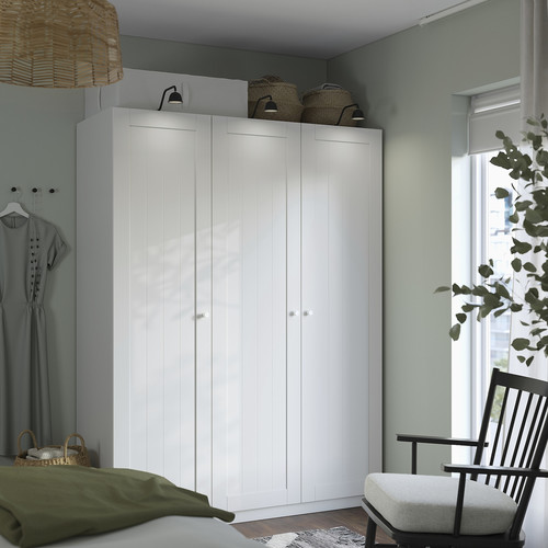 PAX / GULLABERG Wardrobe combination, white/white, 150x60x201 cm