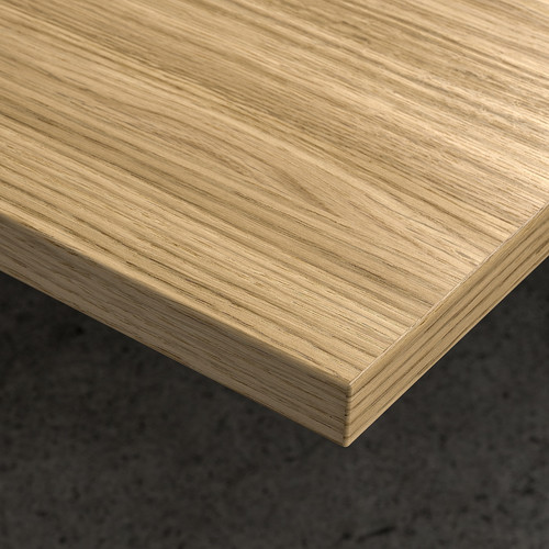 MITTZON Conference table, oak veneer/white, 140x68x75 cm