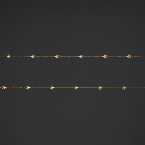 LED Lighting Chain 20 LED, star, indoor, copper, warm white