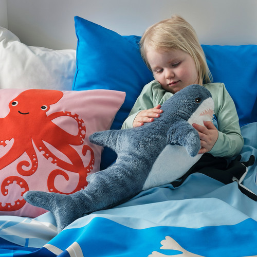 BLÅHAJ Soft toy, baby shark, 55 cm