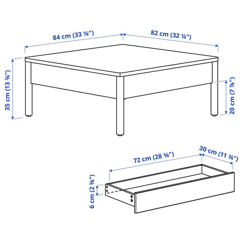 TONSTAD Coffee table, oak veneer, 84x82 cm