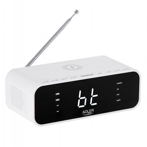 Adler Clock Radio with Wireless Charger AD 1192W, white