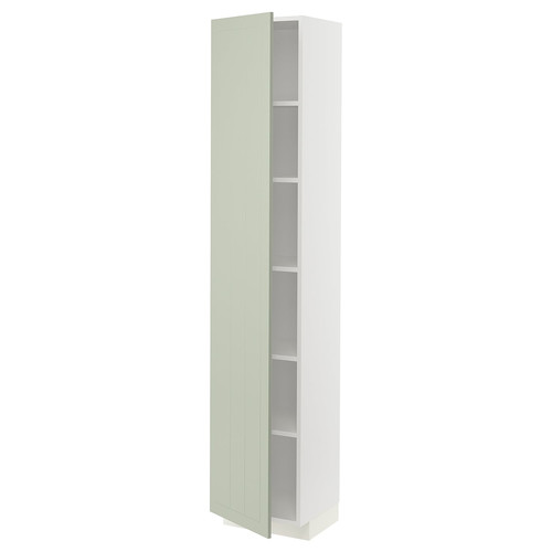 METOD High cabinet with shelves, white/Stensund light green, 40x37x200 cm