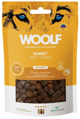 Woolf Soft Cubes Monoprotein Rabbit Snacks for Dogs 100g