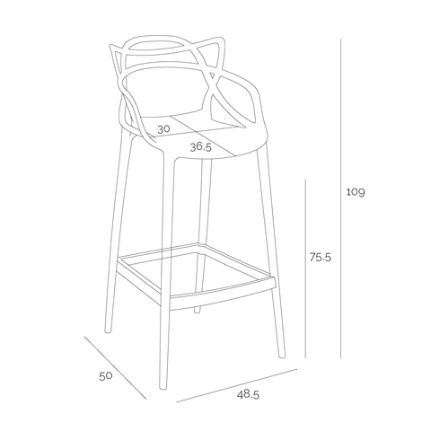 Bar Stool Lexi, grey