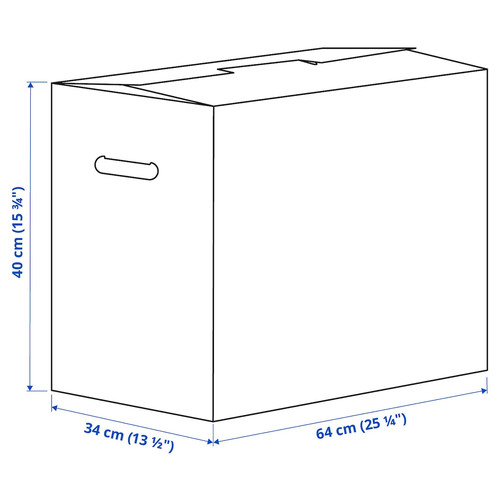 DUNDERGUBBE Moving box, brown, 64x34x40 cm/80 l