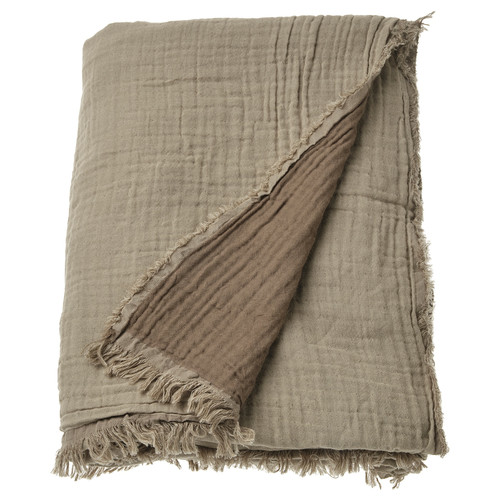 VALLKRASSING Throw, light grey-brown, 150x200 cm