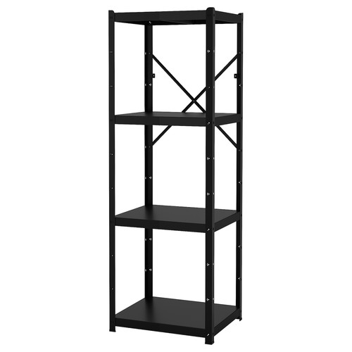 BROR Shelving unit, black, 65x55x190 cm