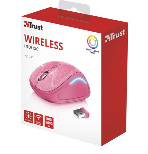 Trust Wireless Optical Mouse YVI FX , pink, hearts