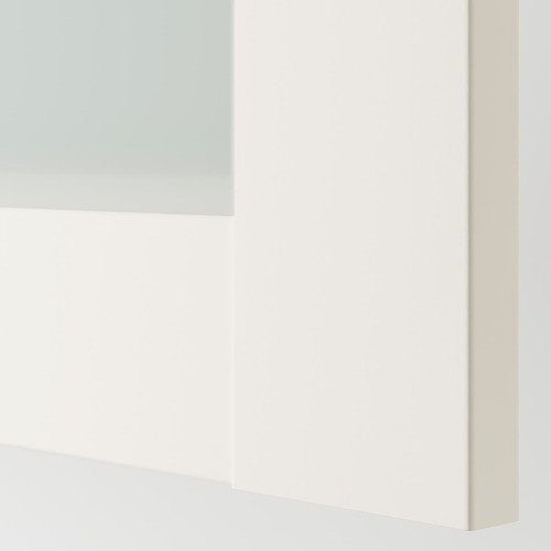 PAX / BERGSBO Wardrobe combination, white, frosted glass, 100x60x236 cm