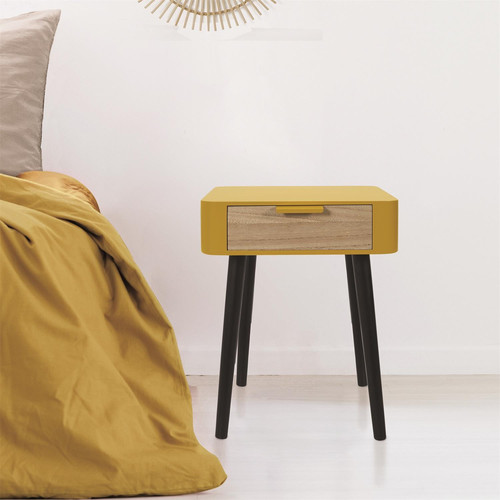 Nightstand Bedside Table Padano, yellow