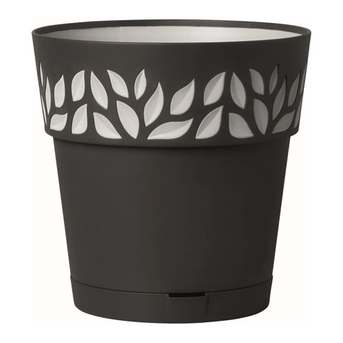 Plant Pot with Saucer Cloe 25 cm, anthracite