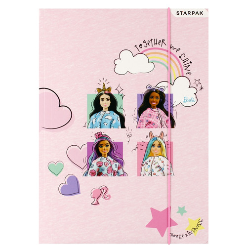 Folder with Elastic Band A4 Barbie 10-pack, assorted patterns