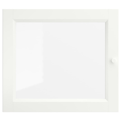 OXBERG Glass door, white, 40x35 cm