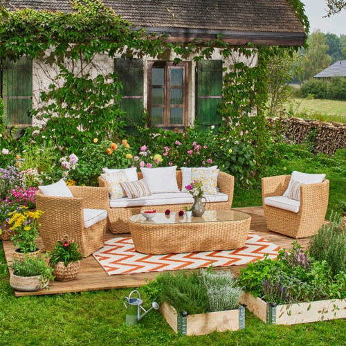 Garden Furniture Set Belle Isle, technorattan, brown