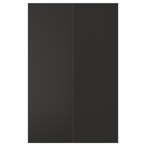 NICKEBO 2-p door f corner base cabinet set, matt anthracite, 25x80 cm