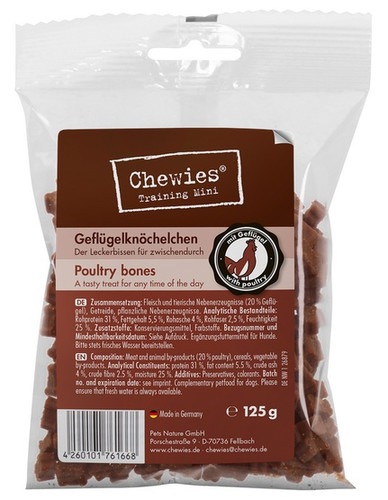 Chewies Dog Snack Poultry Bones 125g