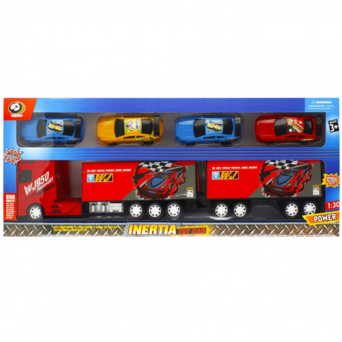 Inertia Toy Car Transport Truck 1:30, assorted colours, 3+