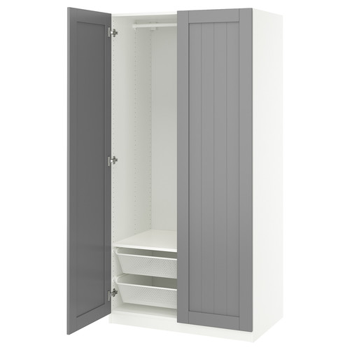 PAX / GULLABERG Wardrobe combination, white/grey, 100x60x201 cm