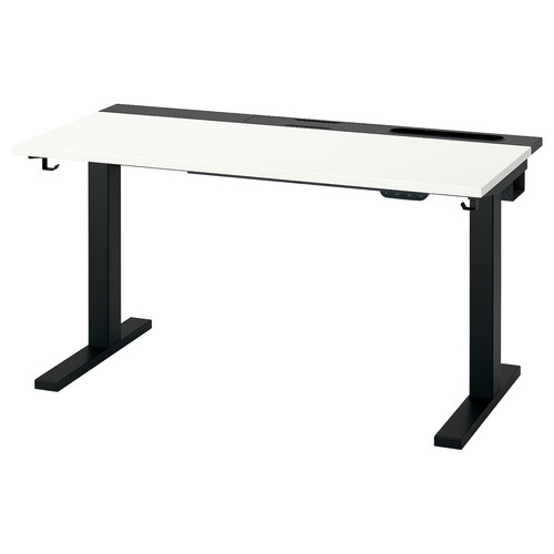 MITTZON Desk sit/stand, electric white/black, 120x60 cm