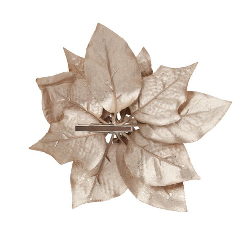 Christmas Decoration Flower with Clip, champagne