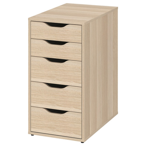 LAGKAPTEN / ALEX Desk, white stained/oak effect white, 140x60 cm