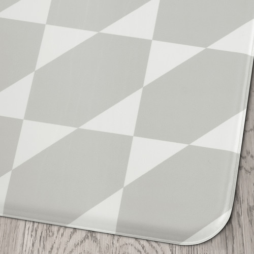 GÅNGPASSAGE Kitchen mat, grey/white, 45x120 cm