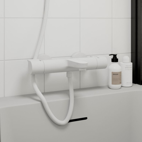 GoodHome Thermostatic Bath Mixer Tap Cavally, white