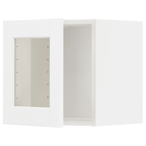 METOD Wall cabinet with glass door, white Enköping/white wood effect, 40x40 cm