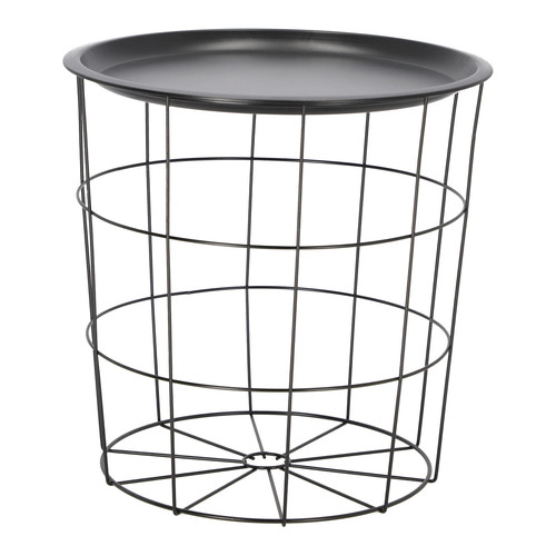 Side Table with Storage Cocotte, black