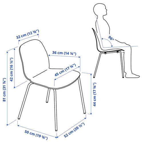 LIDÅS Chair, black/Sefast white