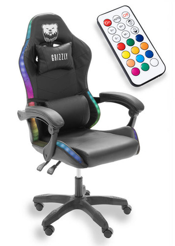 Gaming Desk Chair Grizzly RGB, black