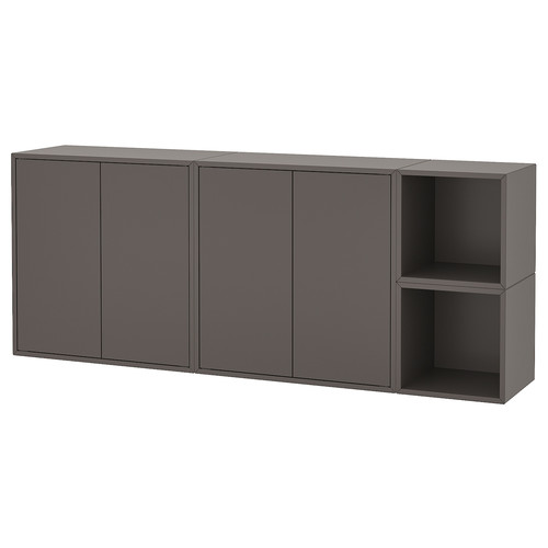 EKET Wall-mounted cabinet combination, dark grey, 175x35x70 cm