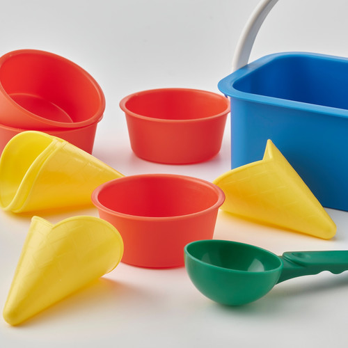 SANDIG 10-piece sand ice-cream set, multicolour