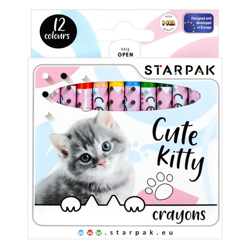 Starpak Wax Crayons Cuties 12 Colours