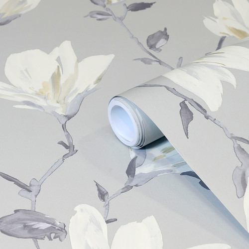 GoodHome Vinyl Wallpaper on Fleece Leuzea, grey