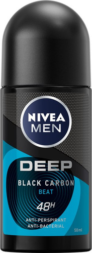 Nivea Men Anti-Perspirant Roll-on Deodorant Deep Black Carbon Beat 48h 50ml