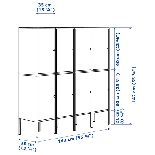 LIXHULT Storage combination, anthracite, 140x35x142 cm