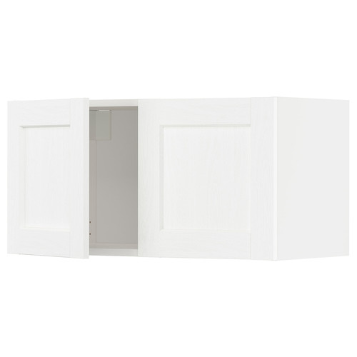 METOD Wall cabinet with 2 doors, white Enköping/white wood effect, 80x40 cm