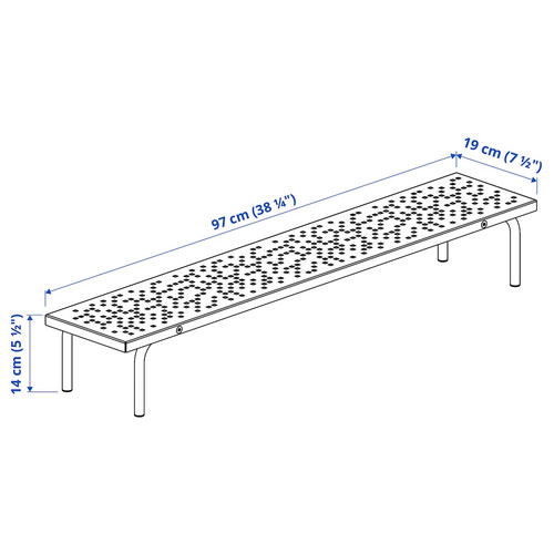 LÅNESPELARE Monitor stand, black, 97x19 cm