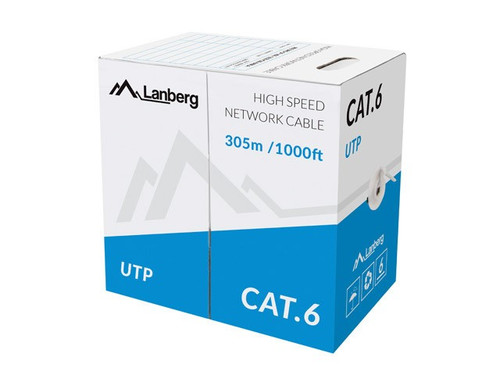 Lanberg Cable, grey wire CAT 6 CU 305m UTP