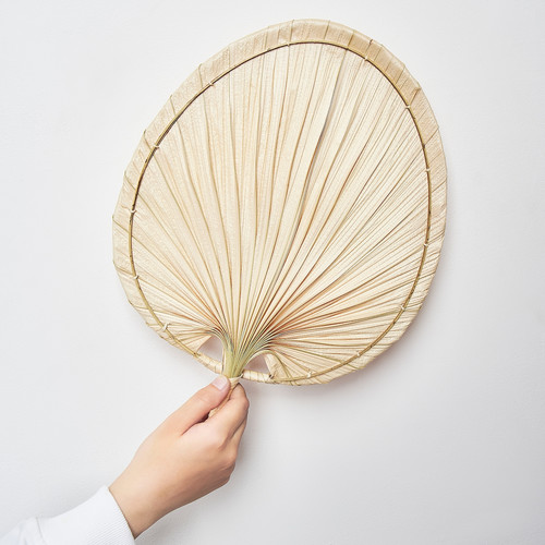 MOLNSKOG Wall decoration, set of 2, palm leaf handmade