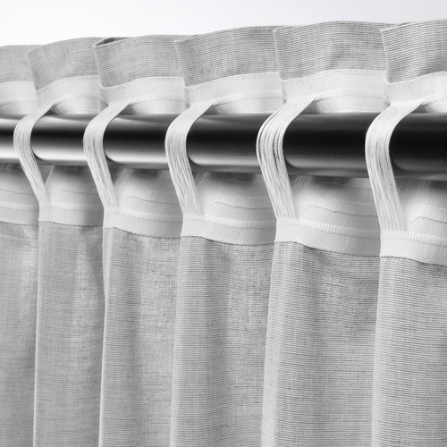 HANNALILL Curtains, 1 pair, grey, 145x300 cm