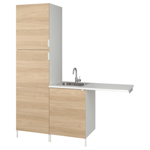 ENHET Laundry, white/oak effect, 183x63.5x222.5 cm