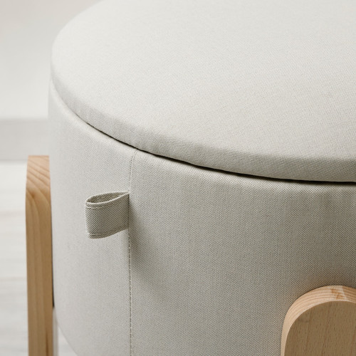 FÖRLUNDA Pouffe, with storage/Vissle beige