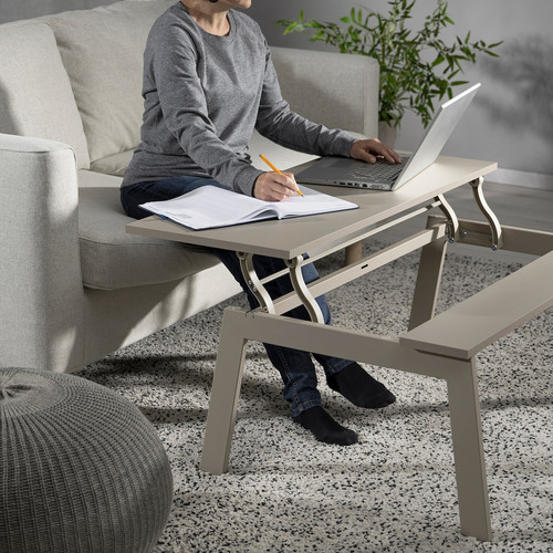 LJUNGSBRO Table, adjustable beige, 104x70 cm