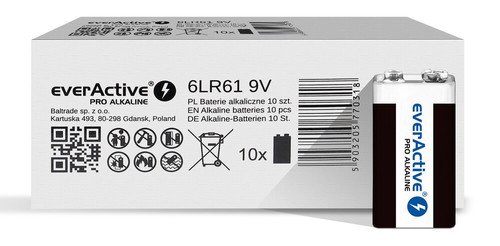 EverActive R9/6LR61 9V Batteries Pro Alkaline 10 Pack